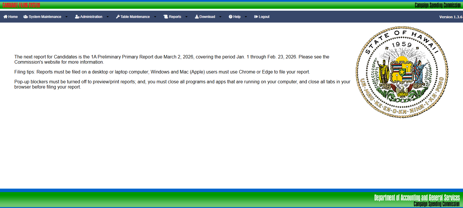 Candidate Filing System