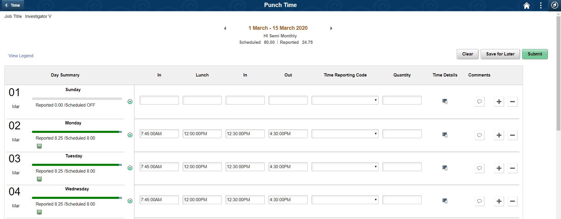 Hawaii Information Portal Submit Your Time or Take Leave