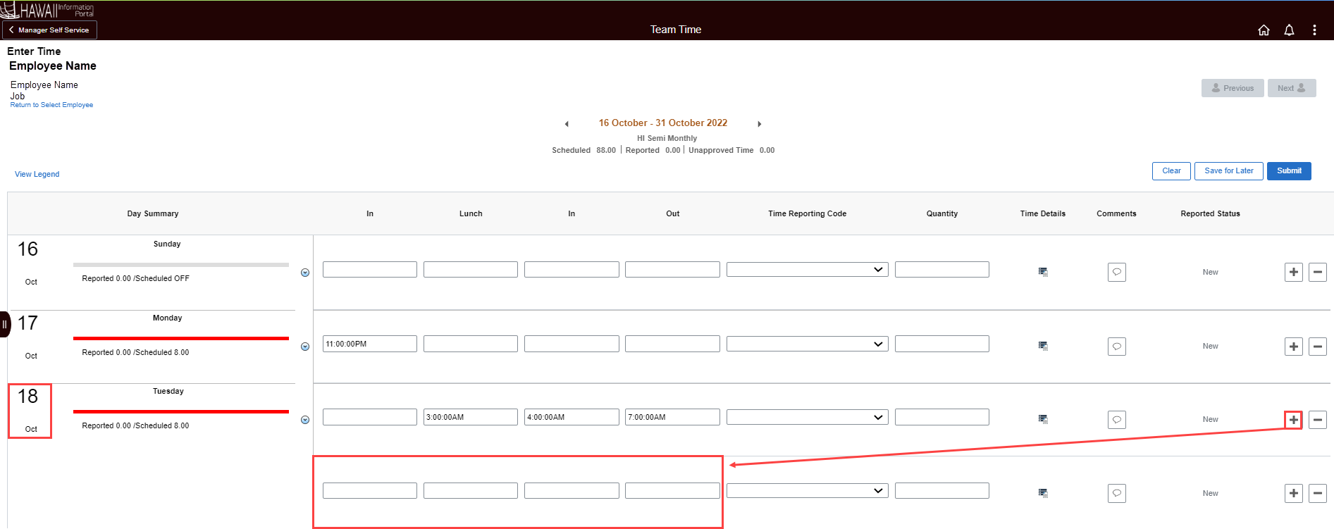 Hawaii Information Portal How To Enter Timesheet Entries For Shifts