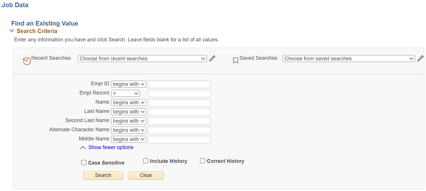 Job Data search example. Purpose is to show visible changes made with update.