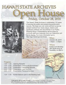 States Archives Open House Flyer