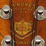 Close-up of headstock of Handmade Manuel Nunes Taropatch, circa 1907 ʻUkulele